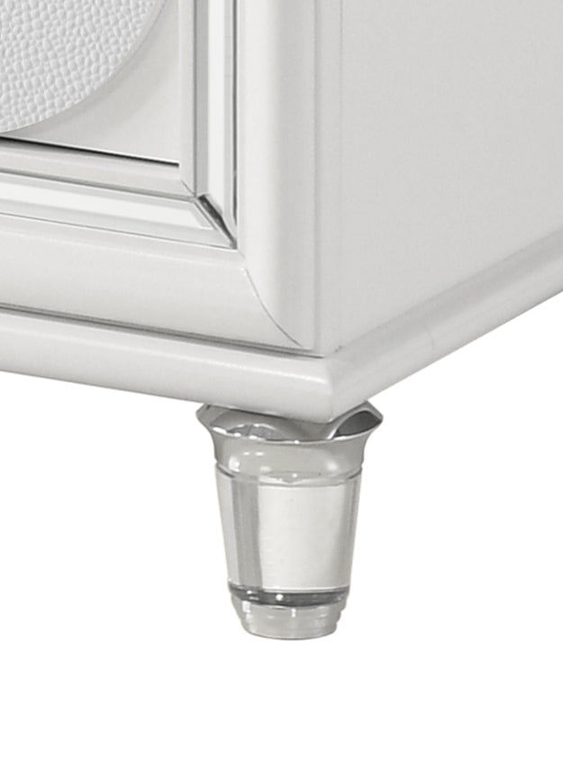 Tarian Pearl White Finish Nightstand - 1st Choice Furniture Direct