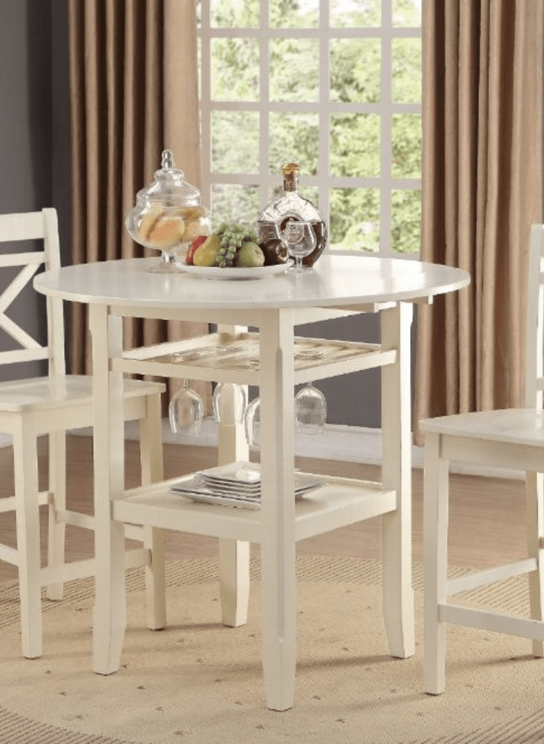 Tartys Cream Finish Counter Height Table - 1st Choice Furniture Direct