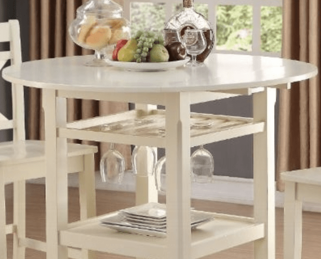 Tartys Cream Finish Counter Height Table - 1st Choice Furniture Direct