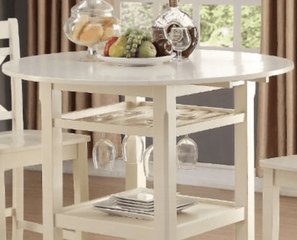 Tartys Cream Finish Counter Height Table - 1st Choice Furniture Direct