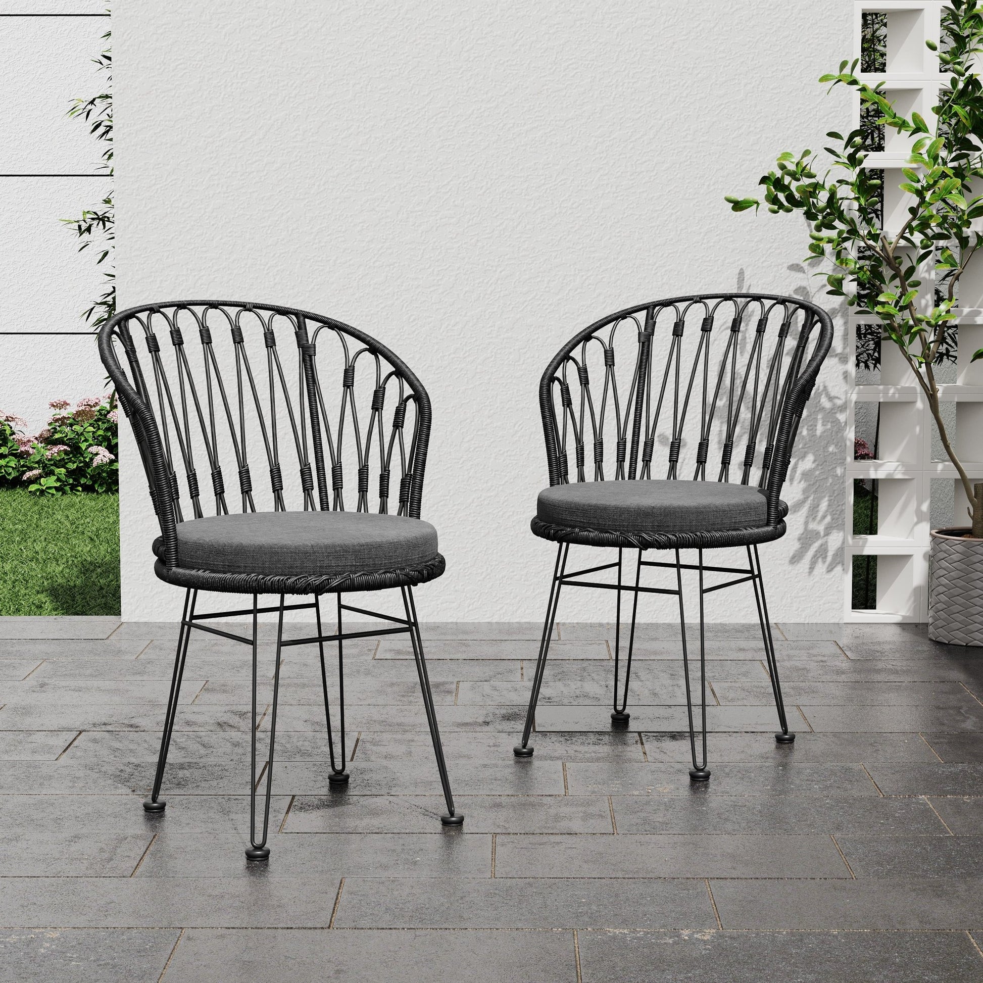 TAVON CHAIR,2PCS with 2 Cushions,Gray - 1st Choice Furniture Direct