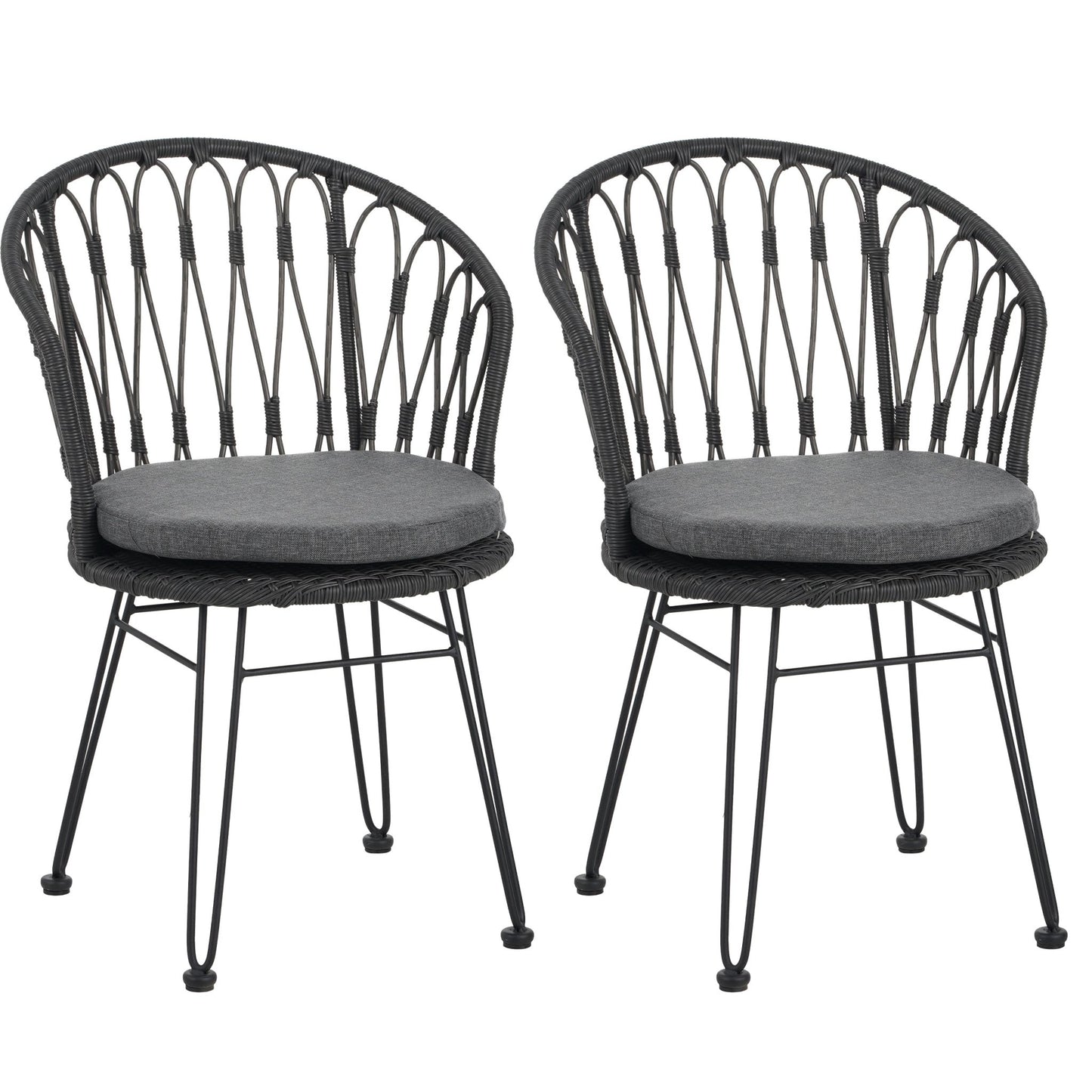 TAVON CHAIR,2PCS with 2 Cushions,Gray - 1st Choice Furniture Direct