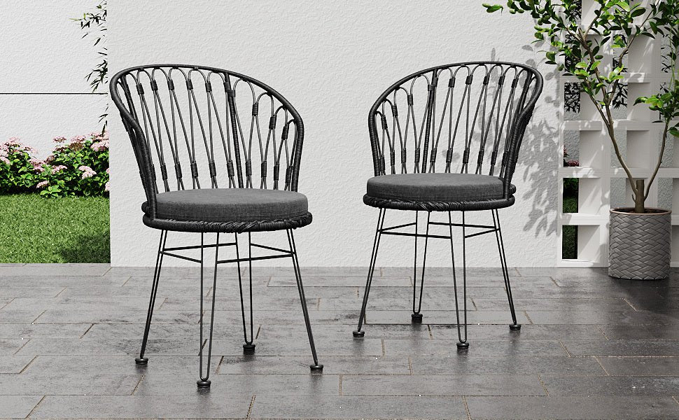 TAVON CHAIR,2PCS with 2 Cushions,Gray - 1st Choice Furniture Direct