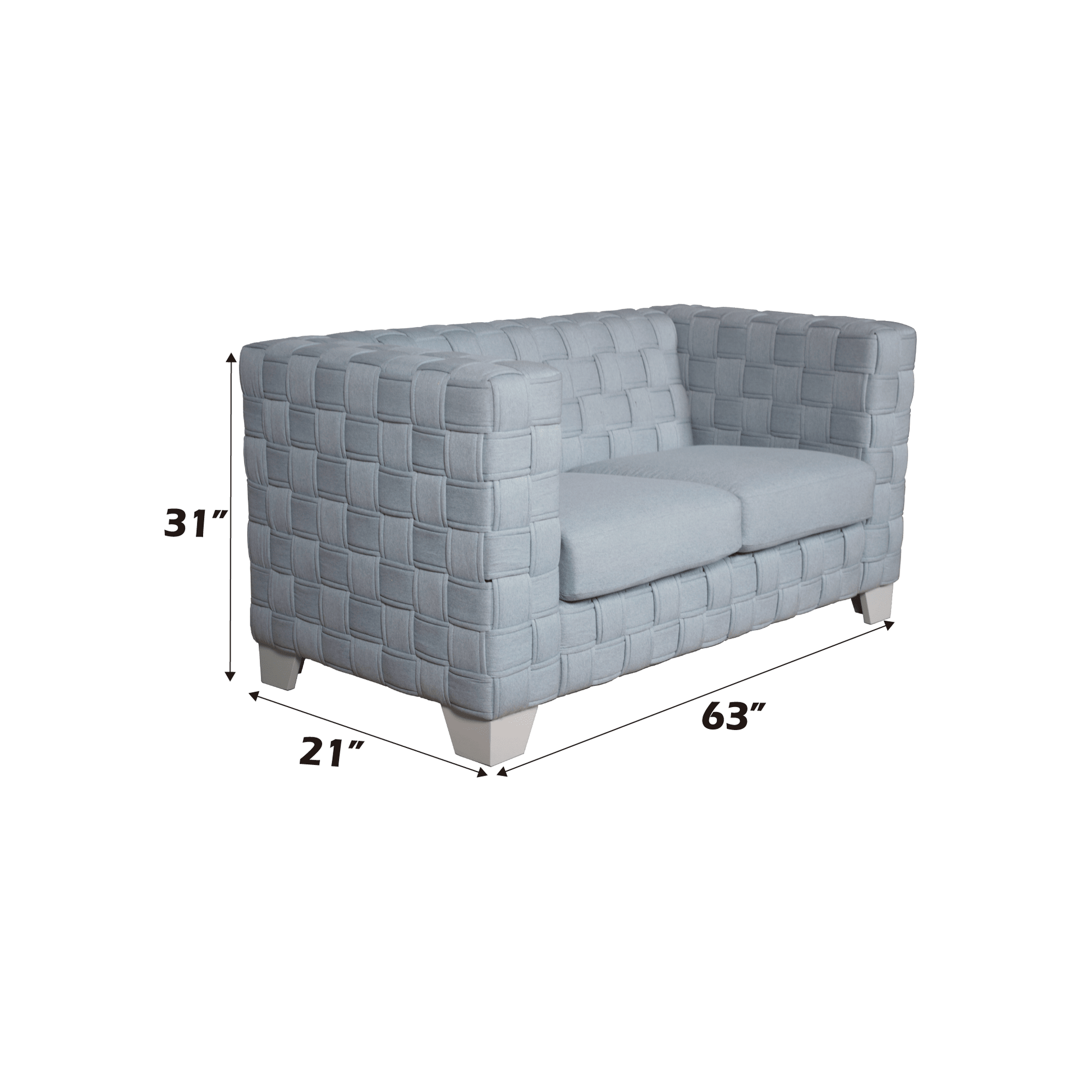 Teal Chenille Loveseat with Pocket Coil Seating - 1st Choice Furniture Direct