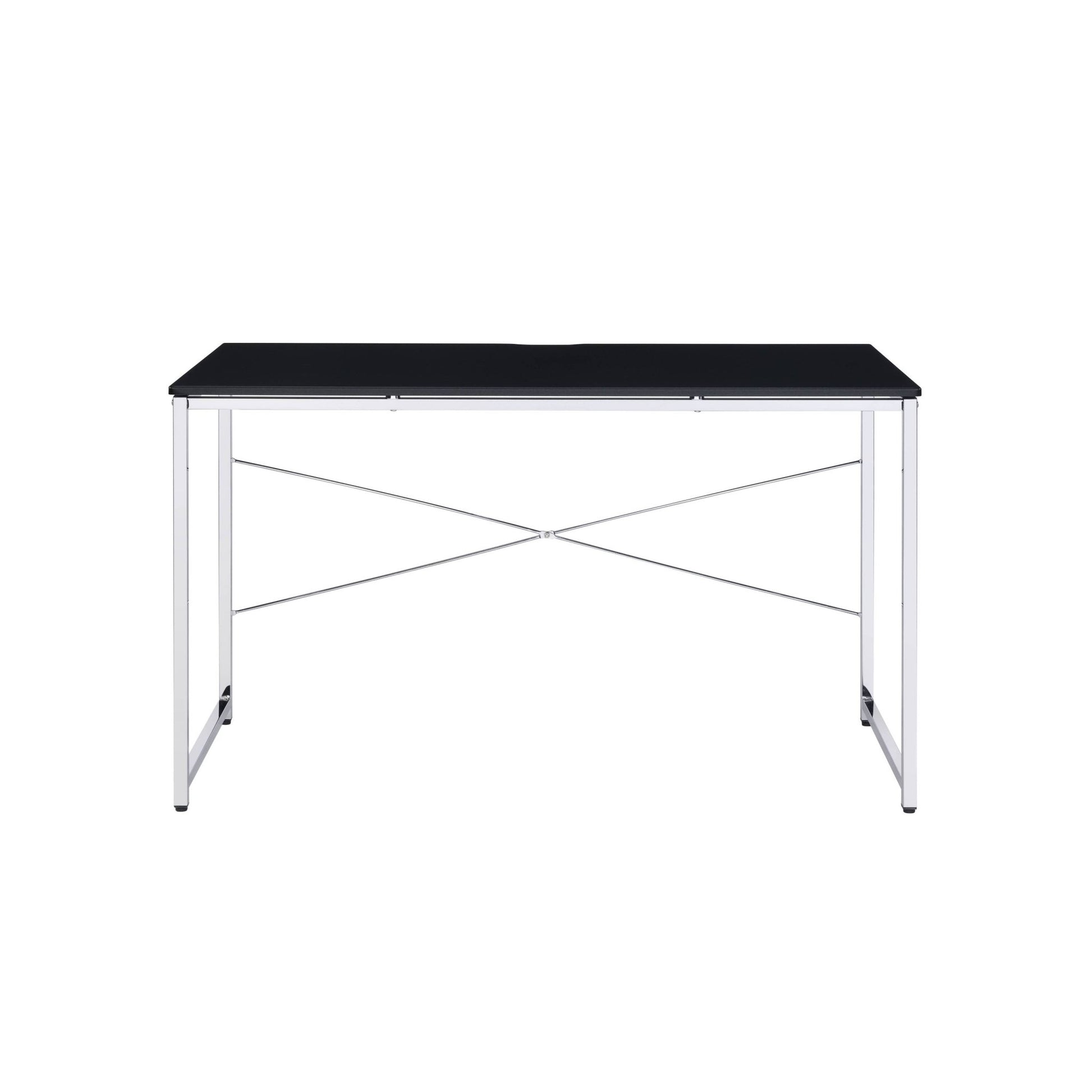 Tennos Black & Chrome Finish Writing Desk - 1st Choice Furniture Direct