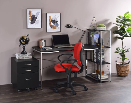 Tennos Black & Chrome Finish Writing Desk - 1st Choice Furniture Direct