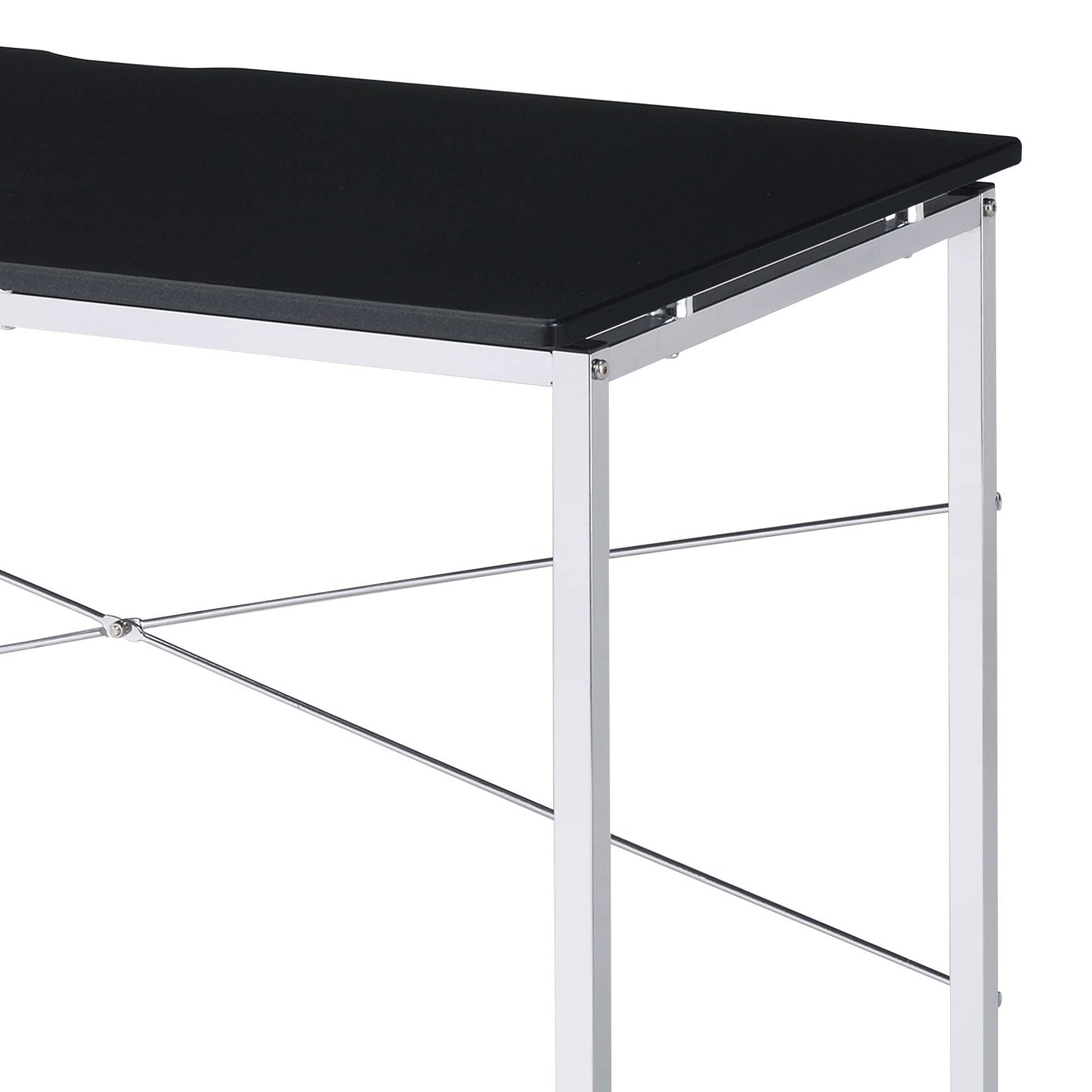 Tennos Black & Chrome Finish Writing Desk - 1st Choice Furniture Direct