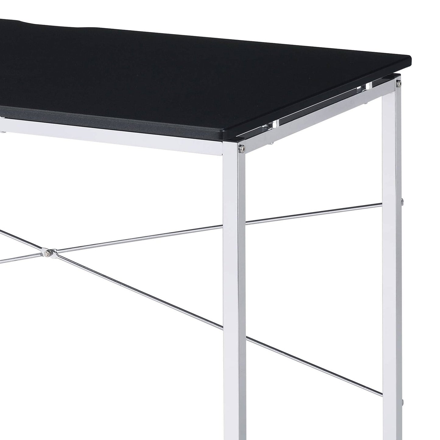 Tennos Black & Chrome Finish Writing Desk - 1st Choice Furniture Direct