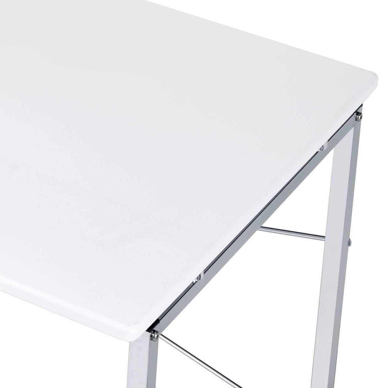 Tennos White & Chrome Finish Writing Desk - 1st Choice Furniture Direct