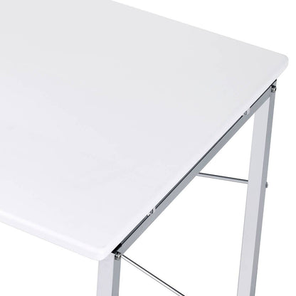 Tennos White & Chrome Finish Writing Desk - 1st Choice Furniture Direct