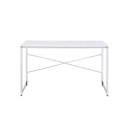 Tennos White & Chrome Finish Writing Desk - 1st Choice Furniture Direct