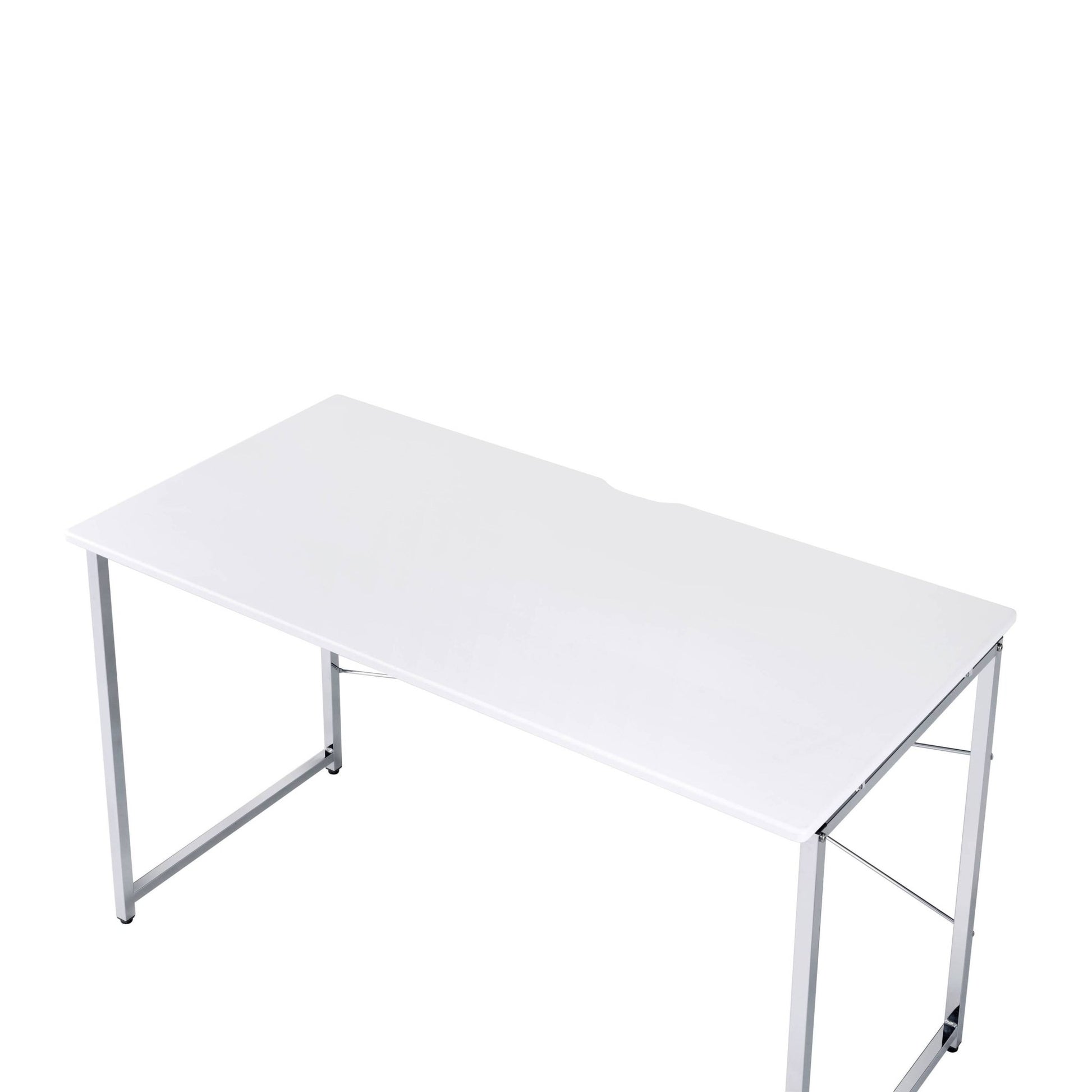 Tennos White & Chrome Finish Writing Desk - 1st Choice Furniture Direct