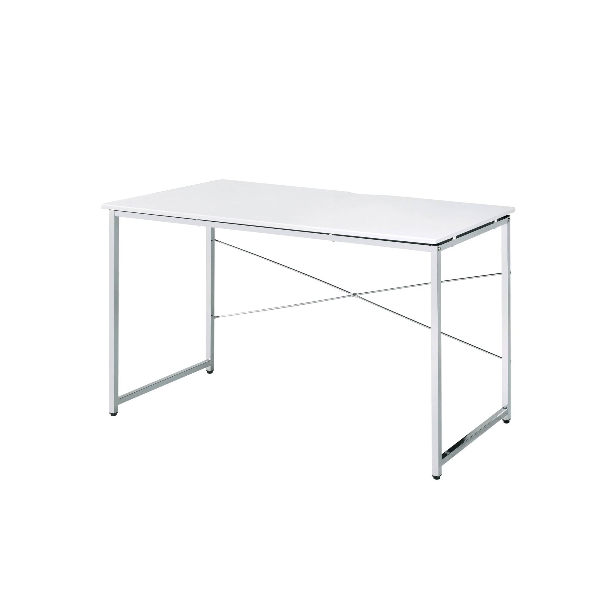 Tennos White & Chrome Finish Writing Desk - 1st Choice Furniture Direct