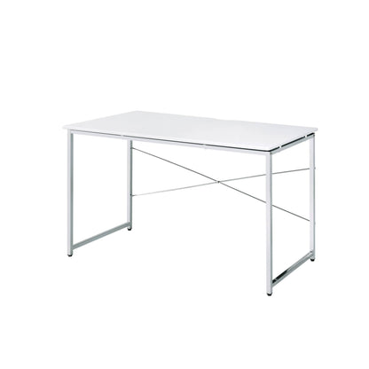 Tennos White & Chrome Finish Writing Desk - 1st Choice Furniture Direct