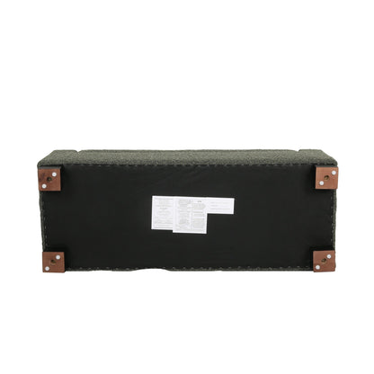 Textured Fabric 50' Ottoman Bench with Hinged Lid, Blackish Green, 50.25x20x16.75 inches - 1st Choice Furniture Direct