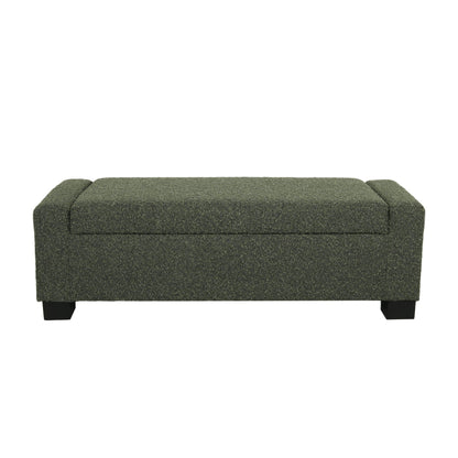 Textured Fabric 50' Ottoman Bench with Hinged Lid, Blackish Green, 50.25x20x16.75 inches - 1st Choice Furniture Direct