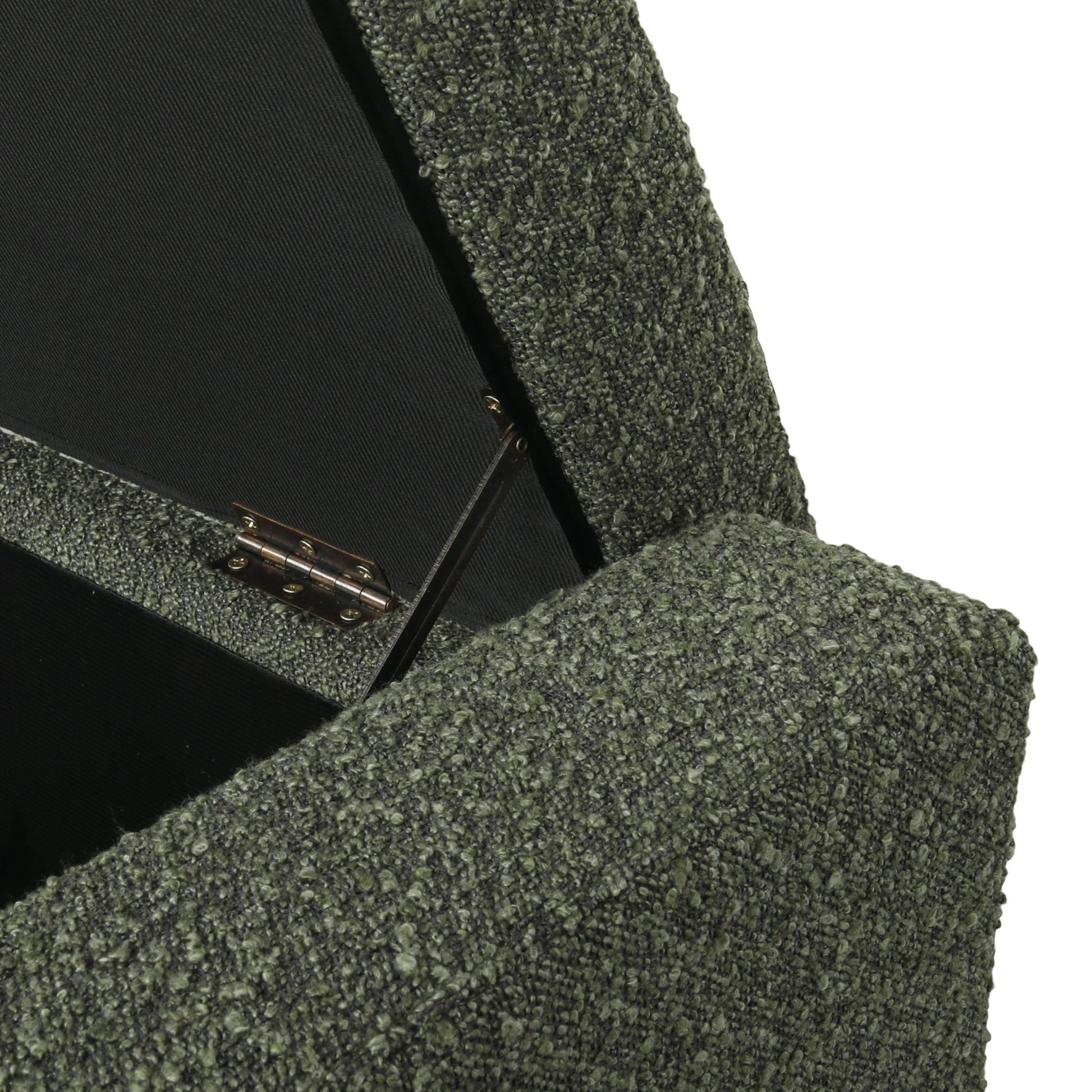 Textured Fabric 50' Ottoman Bench with Hinged Lid, Blackish Green, 50.25x20x16.75 inches - 1st Choice Furniture Direct