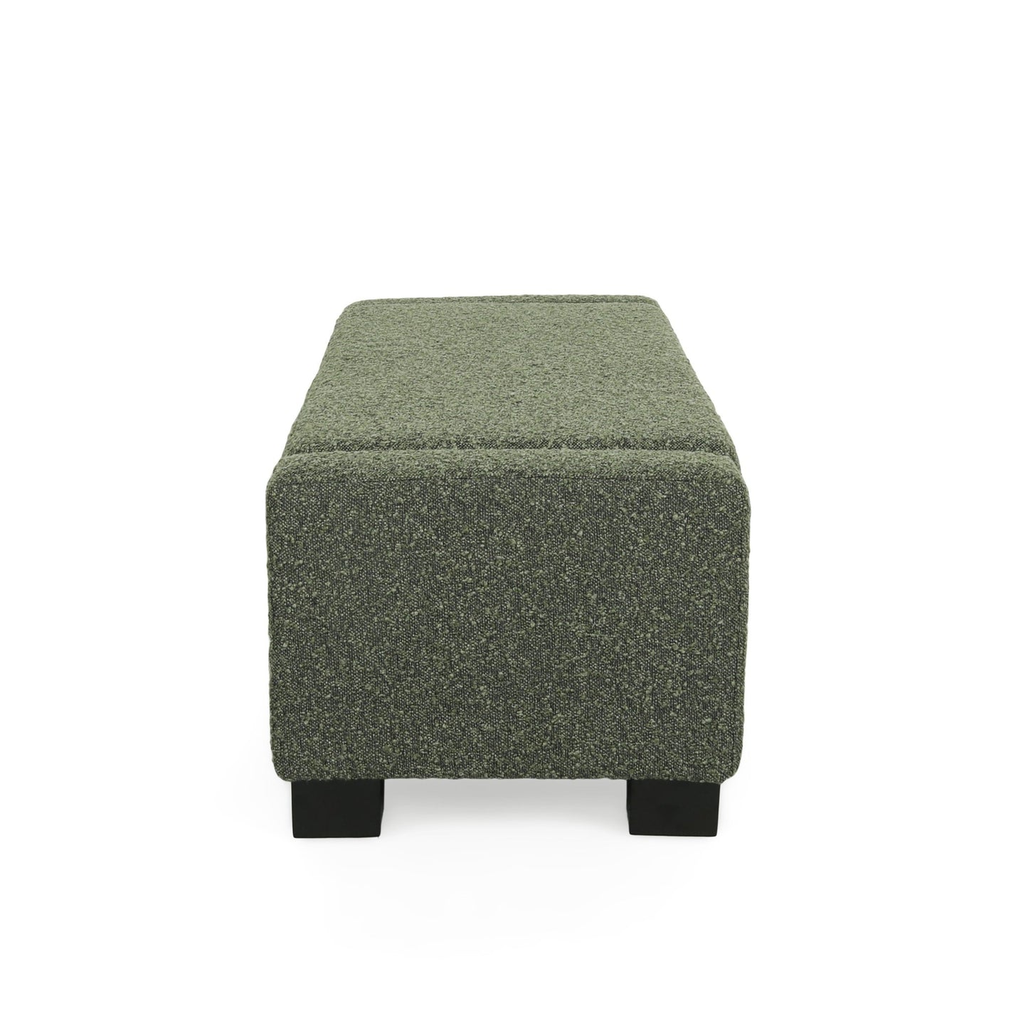 Textured Fabric 50' Ottoman Bench with Hinged Lid, Blackish Green, 50.25x20x16.75 inches - 1st Choice Furniture Direct