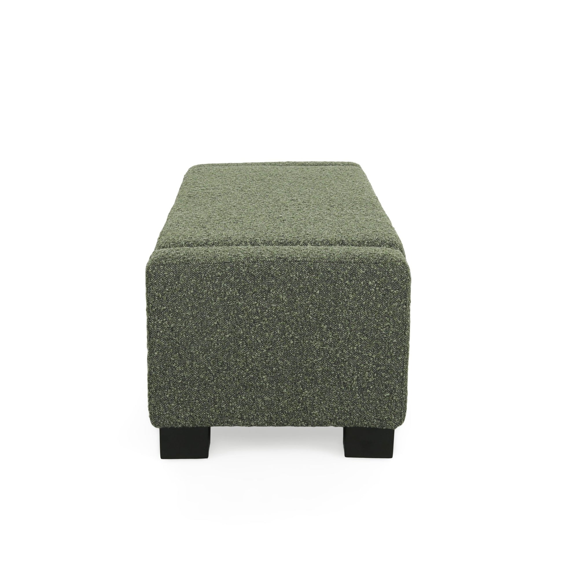 Textured Fabric 50' Ottoman Bench with Hinged Lid, Blackish Green, 50.25x20x16.75 inches - 1st Choice Furniture Direct