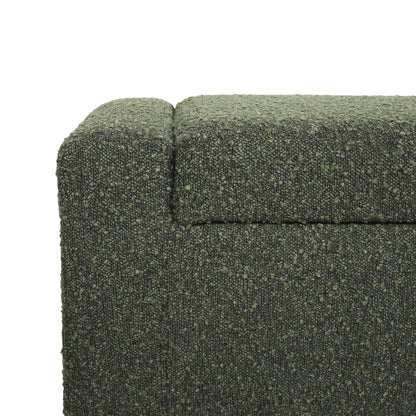 Textured Fabric 50' Ottoman Bench with Hinged Lid, Blackish Green, 50.25x20x16.75 inches - 1st Choice Furniture Direct