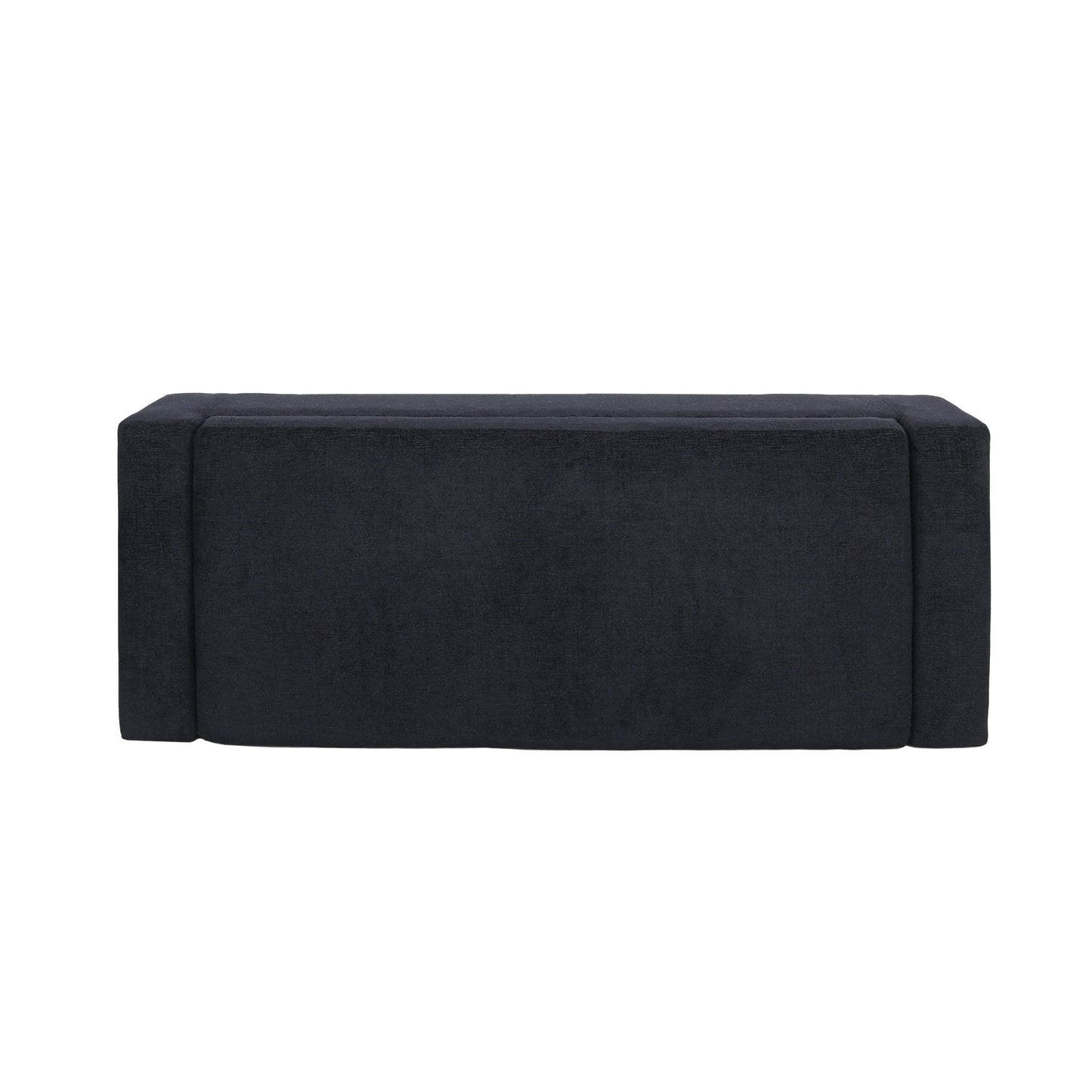 Textured Fabric Ottoman Bench with Hinged Lid, Dark Blue, 50 - Inch, Rectangular Design for Seating & Storage - 1st Choice Furniture Direct