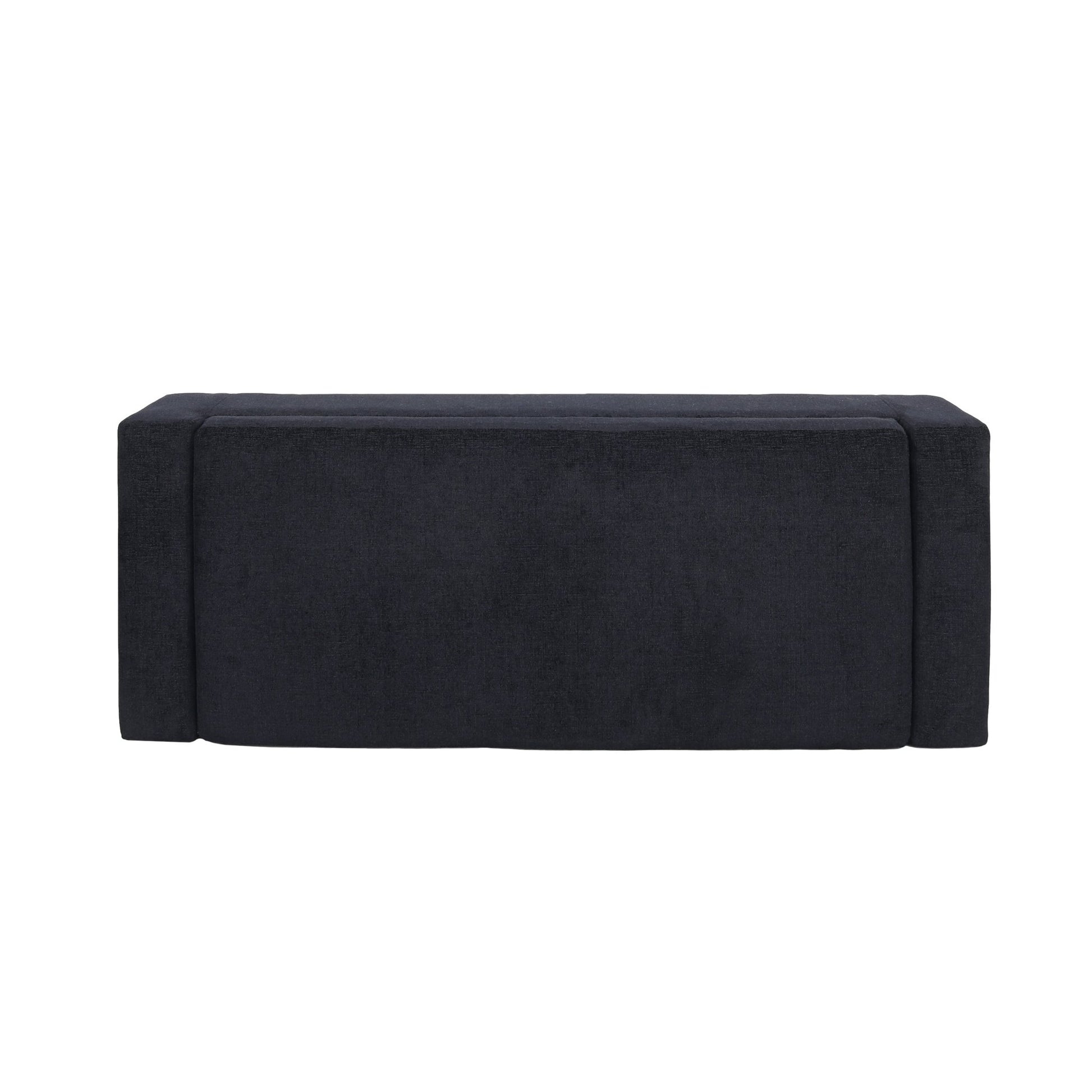 Textured Fabric Ottoman Bench with Hinged Lid, Dark Blue, 50 - Inch, Rectangular Design for Seating & Storage - 1st Choice Furniture Direct