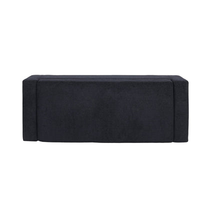 Textured Fabric Ottoman Bench with Hinged Lid, Dark Blue, 50 - Inch, Rectangular Design for Seating & Storage - 1st Choice Furniture Direct