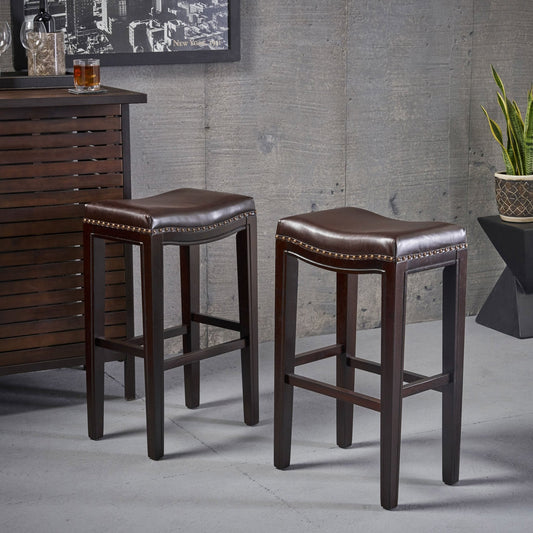 TIFFIN STUDDED BARSTOOL - Set of 2 - 1st Choice Furniture Direct