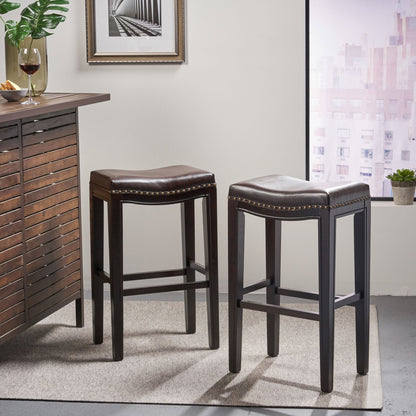 TIFFIN STUDDED BARSTOOL - Set of 2 - 1st Choice Furniture Direct
