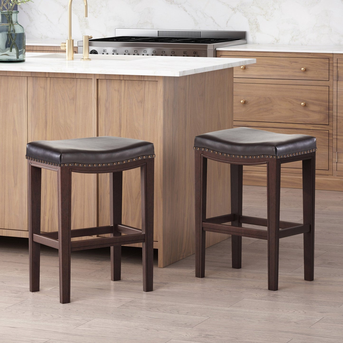 TIFFIN STUDDED COUNTERSTOOL(set of 2) - 1st Choice Furniture Direct