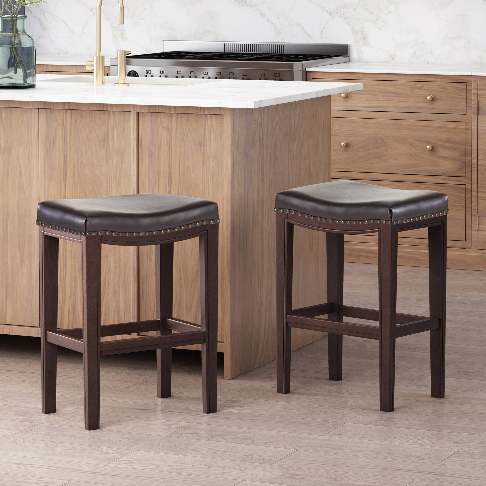 TIFFIN STUDDED COUNTERSTOOL(set of 2) - 1st Choice Furniture Direct