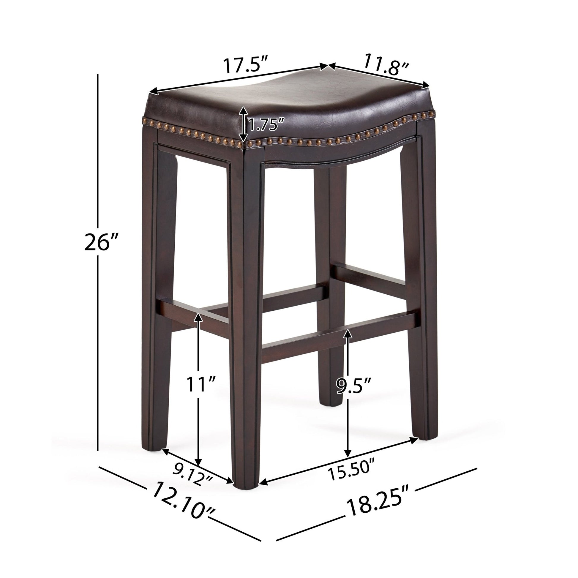 TIFFIN STUDDED COUNTERSTOOL(set of 2) - 1st Choice Furniture Direct