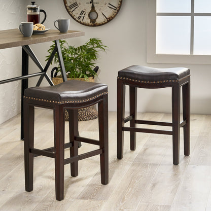 TIFFIN STUDDED COUNTERSTOOL(set of 2) - 1st Choice Furniture Direct