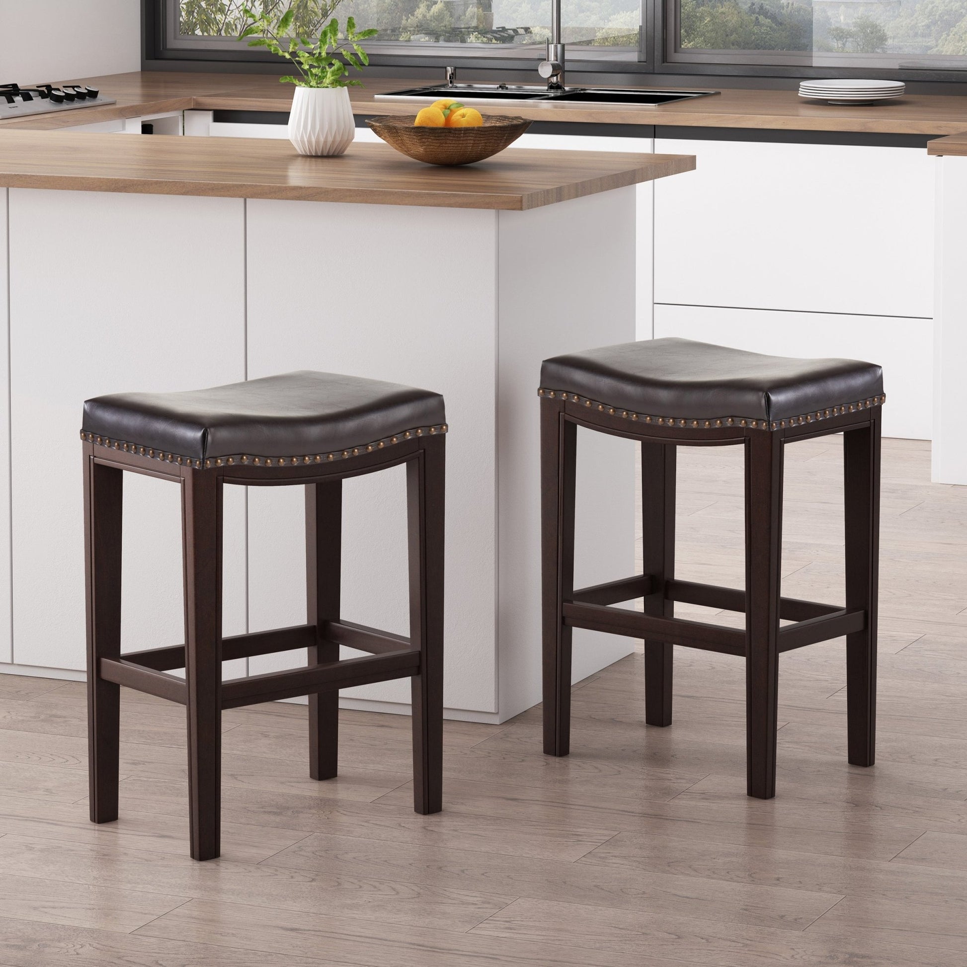TIFFIN STUDDED COUNTERSTOOL(set of 2) - 1st Choice Furniture Direct
