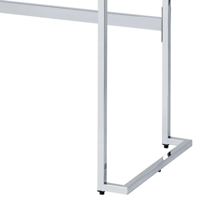 Tigress White Printed Faux Marble Top & Chrome Finish Writing Desk - 1st Choice Furniture Direct