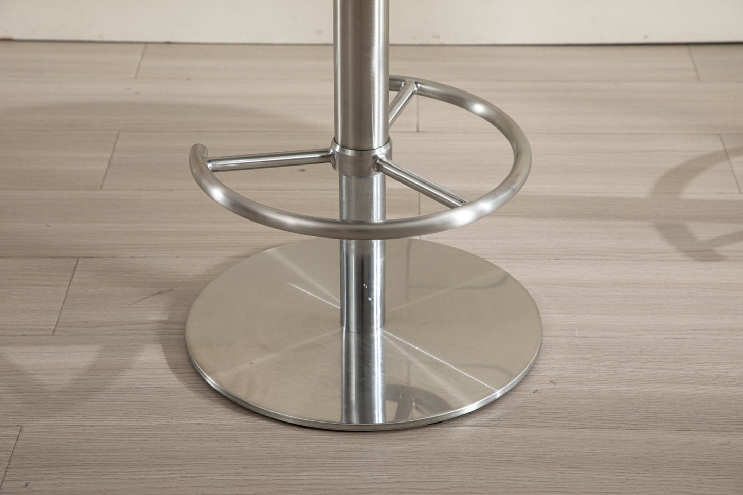 Titanium Stainless Steel Bar Stools,Grade Modern Leather Bar Chair with Backrest,Swivel Adjustable Height for Kitchen Counter and Dining Room (White 1pc) - 1st Choice Furniture Direct