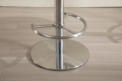 Titanium Stainless Steel Bar Stools,Grade Modern Leather Bar Chair with Backrest,Swivel Adjustable Height for Kitchen Counter and Dining Room (White 1pc) - 1st Choice Furniture Direct