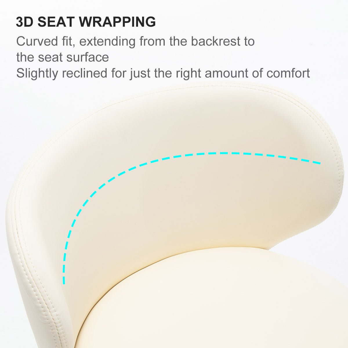 Titanium Stainless Steel Bar Stools,Grade Modern Leather Bar Chair with Backrest,Swivel Adjustable Height for Kitchen Counter and Dining Room (White 1pc) - 1st Choice Furniture Direct