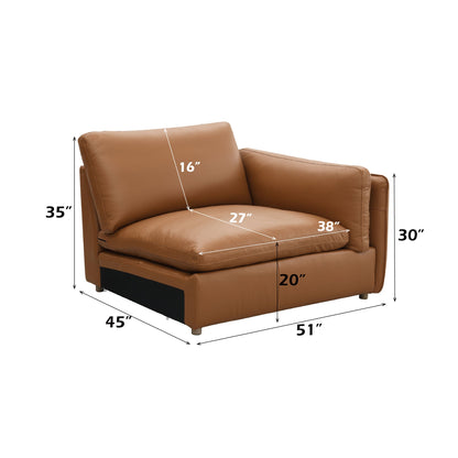 Top Grain Leather Modular Sectional Sofa | Luxury Brown Leather Couch - 1st Choice Furniture Direct