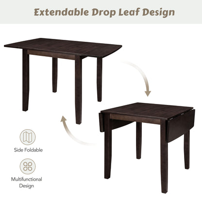 TOPMAX 3 - Piece Wood Drop Leaf Breakfast Nook Dining Table Set with 2 X - back Chairs for Small Places, Espresso - 1st Choice Furniture Direct