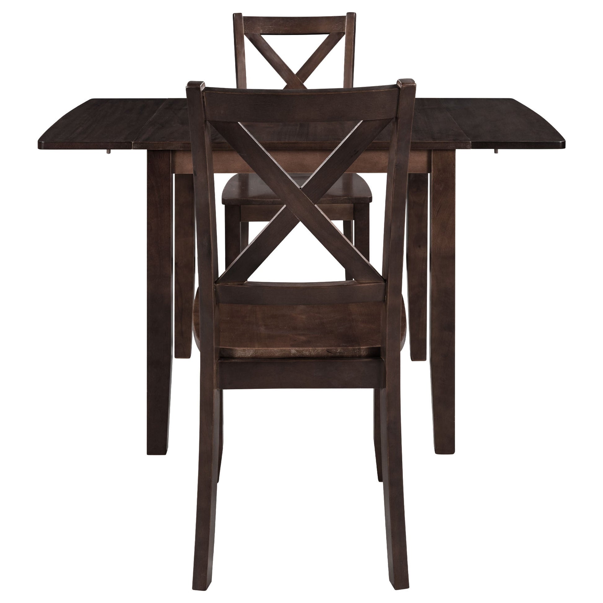 TOPMAX 3 - Piece Wood Drop Leaf Breakfast Nook Dining Table Set with 2 X - back Chairs for Small Places, Espresso - 1st Choice Furniture Direct