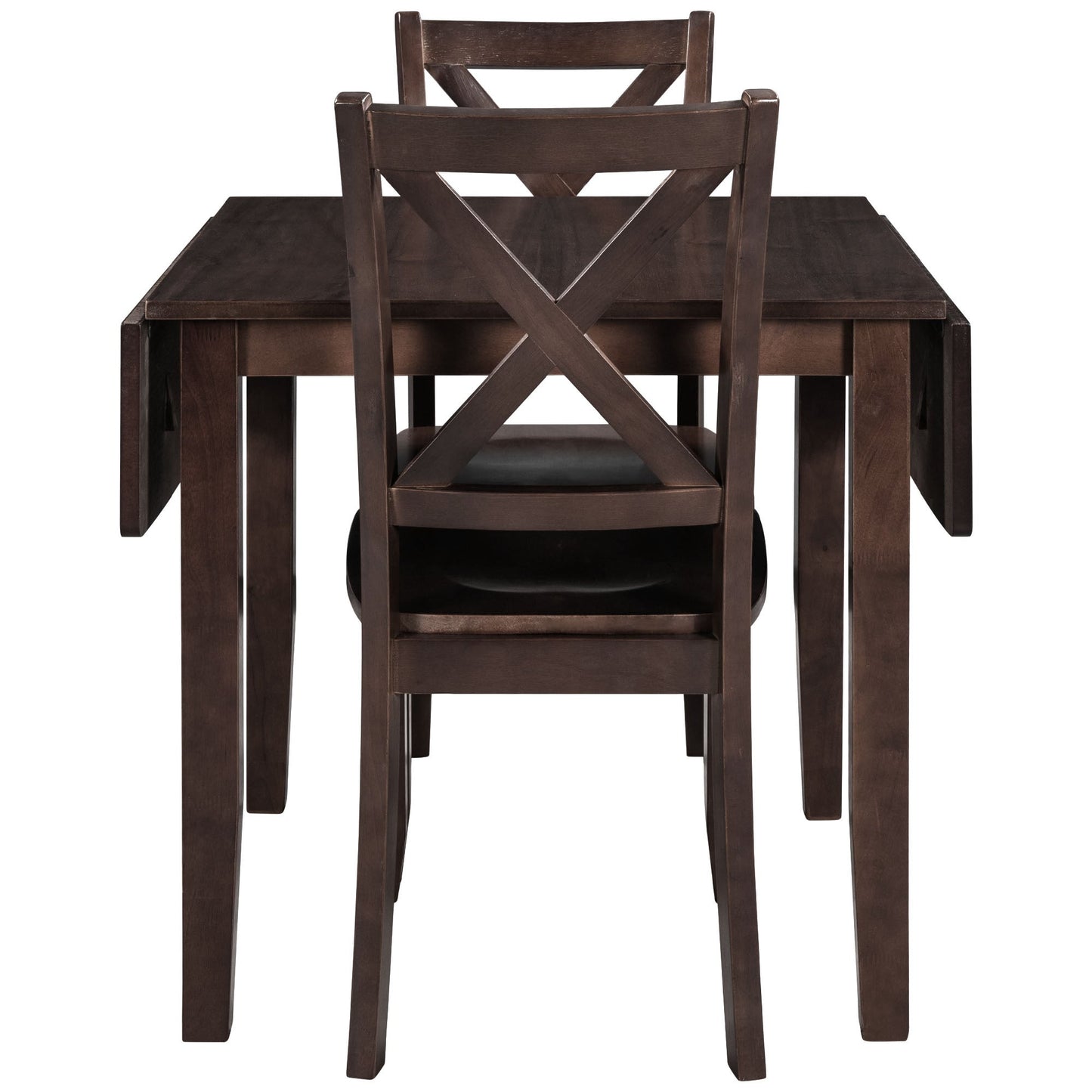TOPMAX 3 - Piece Wood Drop Leaf Breakfast Nook Dining Table Set with 2 X - back Chairs for Small Places, Espresso - 1st Choice Furniture Direct