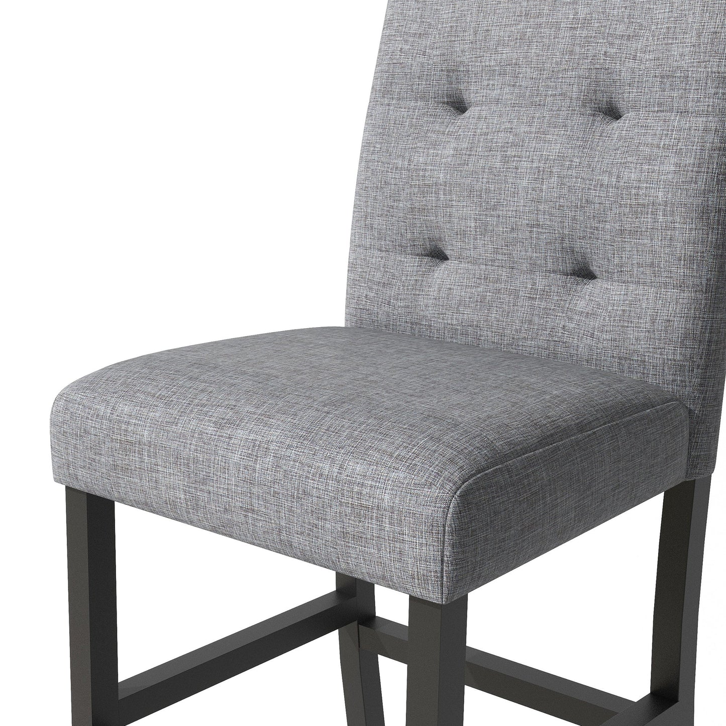 TOPMAX 5 - Piece Counter Height Dining Set Wood Square Dining Room Table and Chairs Stools w/Footrest & 4 Upholstered high - back Chairs,Black - 1st Choice Furniture Direct