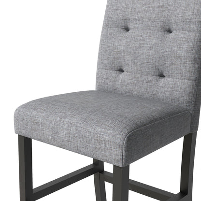 TOPMAX 5 - Piece Counter Height Dining Set Wood Square Dining Room Table and Chairs Stools w/Footrest & 4 Upholstered high - back Chairs,Black - 1st Choice Furniture Direct