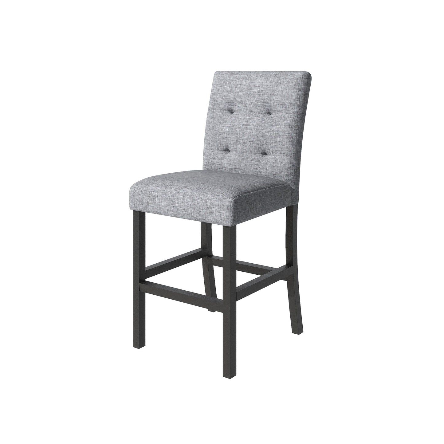 TOPMAX 5 - Piece Counter Height Dining Set Wood Square Dining Room Table and Chairs Stools w/Footrest & 4 Upholstered high - back Chairs,Black - 1st Choice Furniture Direct