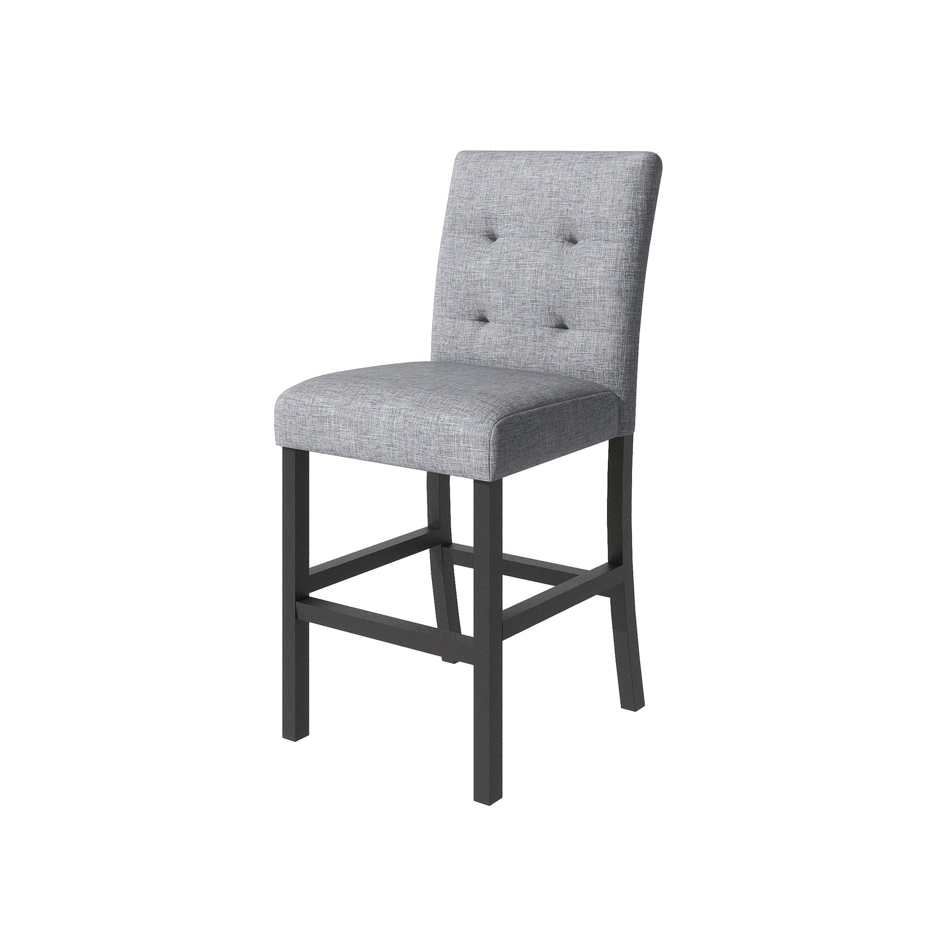 TOPMAX 5 - Piece Counter Height Dining Set Wood Square Dining Room Table and Chairs Stools w/Footrest & 4 Upholstered high - back Chairs,Black - 1st Choice Furniture Direct