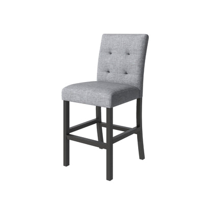 TOPMAX 5 - Piece Counter Height Dining Set Wood Square Dining Room Table and Chairs Stools w/Footrest & 4 Upholstered high - back Chairs,Black - 1st Choice Furniture Direct