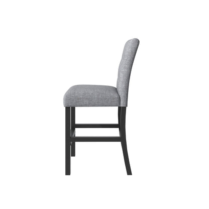 TOPMAX 5 - Piece Counter Height Dining Set Wood Square Dining Room Table and Chairs Stools w/Footrest & 4 Upholstered high - back Chairs,Black - 1st Choice Furniture Direct