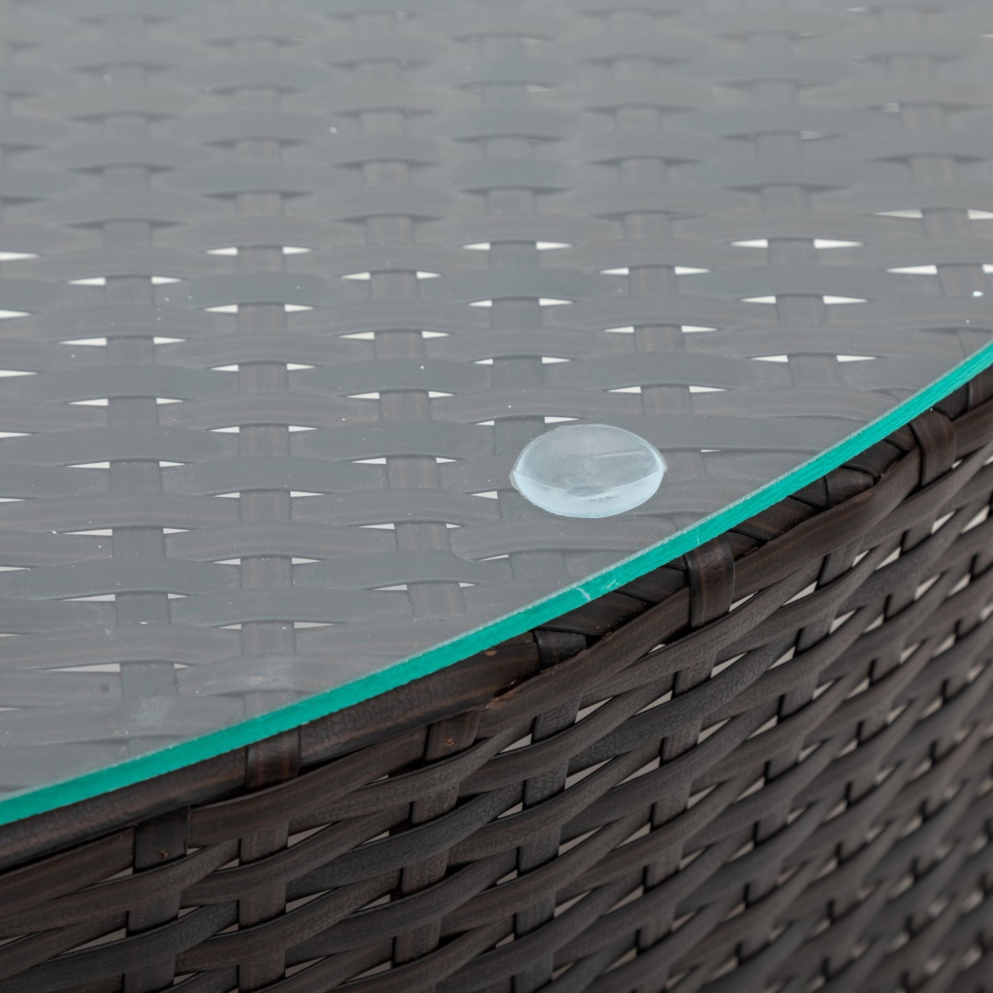 TOPMAX 5 Pieces All - Weather Brown PE Rattan Wicker Sofa Set Outdoor Patio Sectional Furniture Set Half - Moon Sofa Set with Tempered Glass Table, Gray - 1st Choice Furniture Direct