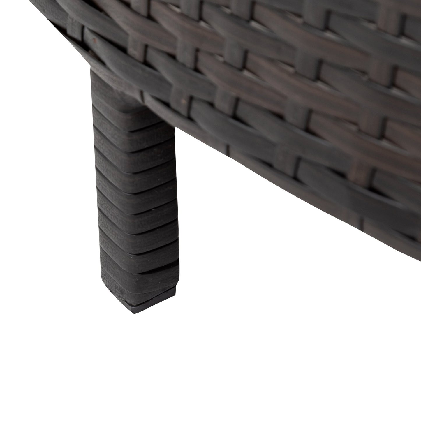 TOPMAX 5 Pieces All - Weather Brown PE Rattan Wicker Sofa Set Outdoor Patio Sectional Furniture Set Half - Moon Sofa Set with Tempered Glass Table, Gray - 1st Choice Furniture Direct